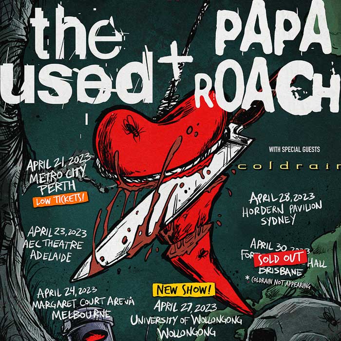 THE USED + PAPA ROACH Add Wollongong Show